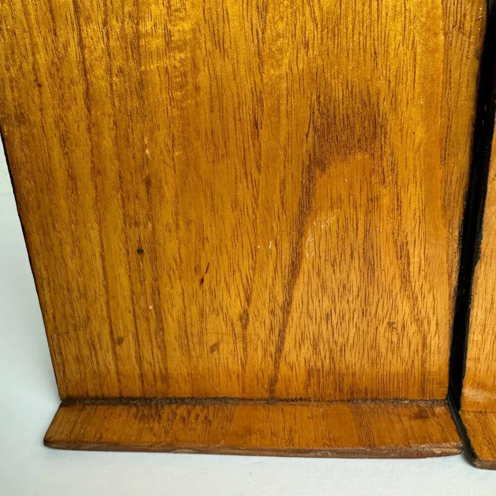 Vintage Hand Carved Wooden Australian Bookends Aboriginal Art